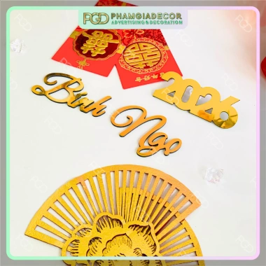 Bộ Chữ Alu Bính Ngọ 2.026 Vàng Ánh Gương An Khang – Backdrop Trang trí Tết Lễ, giá 48.000₫