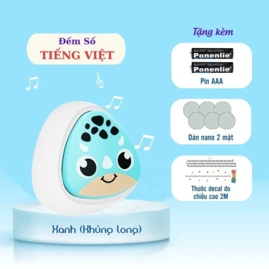 Bộ chuông chạm nhảy tăng chiều cao bé, đếm tiếng Việt, thước đo, trò vận động 3