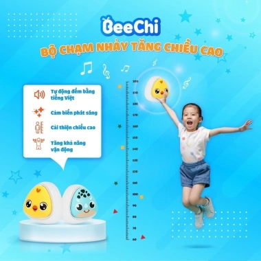 Bộ chuông chạm nhảy tăng chiều cao bé, đếm tiếng Việt, thước đo, trò vận động 6