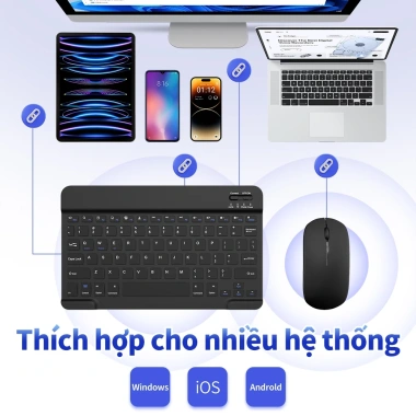 Bộ chuột bàn phím Bluetooth không dây 10 inch cho iPad Android iOS – Đầy màu sắc, giá 78.000₫ 3
