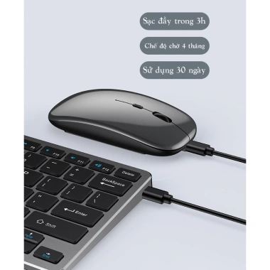 Bộ chuột và bàn phím đa kết nối Bluetooth + 2.4G, sạc, tương thích PC, điện thoại, laptop - Giá 340.000 VND