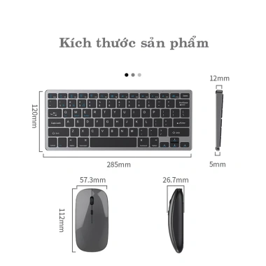 Bộ chuột và bàn phím đa kết nối Bluetooth + 2.4G, sạc, tương thích PC, điện thoại, laptop - Giá 340.000 VND