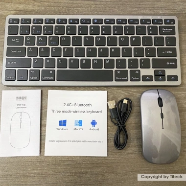 Bộ chuột và bàn phím đa kết nối Bluetooth + 2.4G, sạc, tương thích PC, điện thoại, laptop - Giá 340.000 VND