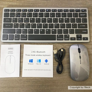 Bộ chuột và bàn phím đa kết nối Bluetooth + 2.4G, sạc, tương thích PC, điện thoại, laptop - Giá 340.000 VND 10 Bộ chuột và bàn phím đa kết nối Bluetooth + 2.4G, sạc, tương thích PC, điện thoại, laptop - Giá 340.000 VND 10