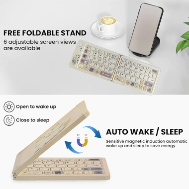 Bộ chuột‑bàn phím gập không dây Bluetooth, sạc lại, hỗ trợ Win7/8/10 iOS Android Mac - Di động dễ thương 3 Bộ chuột‑bàn phím gập không dây Bluetooth, sạc lại, hỗ trợ Win7/8/10 iOS Android Mac - Di động dễ thương 3