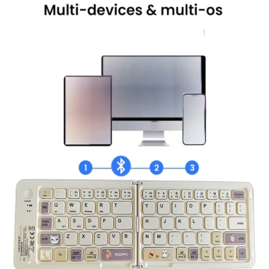 Bộ chuột‑bàn phím gập không dây Bluetooth, sạc lại, hỗ trợ Win7/8/10 iOS Android Mac - Di động dễ thương 7 Bộ chuột‑bàn phím gập không dây Bluetooth, sạc lại, hỗ trợ Win7/8/10 iOS Android Mac - Di động dễ thương 7