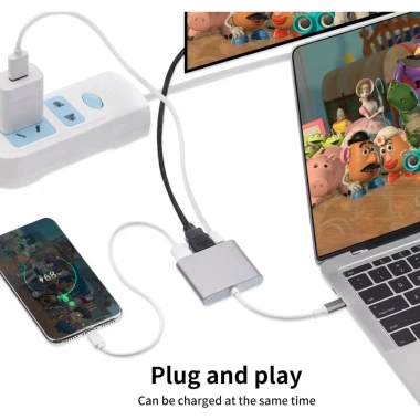 Bộ chuyển đổi 3 trong 1 Type-C sang HDMI 4K, USB 3.0 & PD - Giá chỉ 81.000 VND 5 Bộ chuyển đổi 3 trong 1 Type-C sang HDMI 4K, USB 3.0 & PD - Giá chỉ 81.000 VND 5