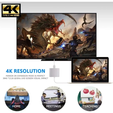 Bộ chuyển đổi 3 trong 1 Type-C sang HDMI 4K, USB 3.0 & PD - Giá chỉ 81.000 VND 7 Bộ chuyển đổi 3 trong 1 Type-C sang HDMI 4K, USB 3.0 & PD - Giá chỉ 81.000 VND 7