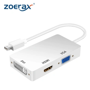Bộ chuyển đổi 3 trong 1 Zoerax DisplayPort sang HDMI, VGA, DVI Plug and Play 60Hz cho MacBook, Dell - 152.900₫ 2