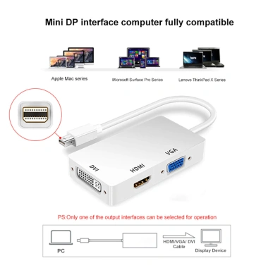 Bộ chuyển đổi 3 trong 1 Zoerax DisplayPort sang HDMI, VGA, DVI Plug and Play 60Hz cho MacBook, Dell - 152.900₫ 8