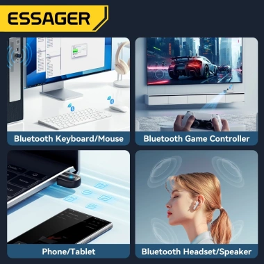 Bộ chuyển đổi Bluetooth 5.3 ESSAGER B cho Windows 8.1/10/11 - Giá chỉ 93.170đ