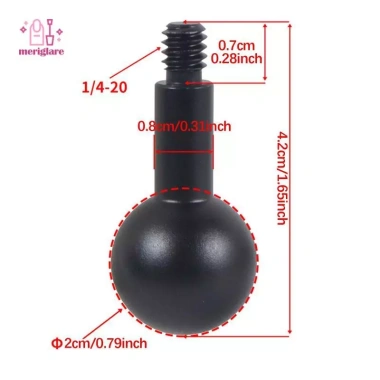 Bộ chuyển đổi bóng kim loại 20mm – Đầu bóng sang 1/4 vít, adapter đa năng gắn camera chụp ảnh, giá ưu đãi 46.200₫ 3
