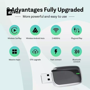 Bộ chuyển đổi CarPlay Android không dây 2in1 AI Plug & Play - Tương thích 99% ô tô, tự động kết nối, giá chỉ 285.900₫ 4 Bộ chuyển đổi CarPlay Android không dây 2in1 AI Plug & Play - Tương thích 99% ô tô, tự động kết nối, giá chỉ 285.900₫ 4