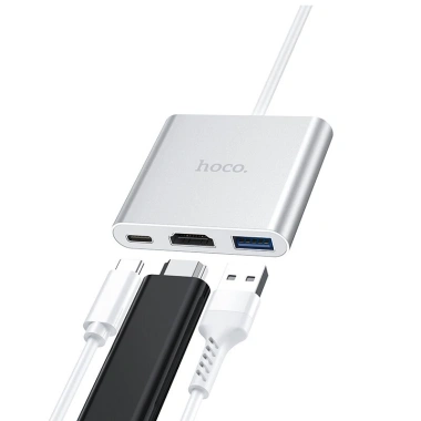 Bộ chuyển đổi đa cổng HOCO Type-C 3.1 sang USB3.0 HDMI 4K/2K - Hub USB C cho Macbook, giảm giá 284.900 VND