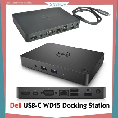 Bộ chuyển đổi Dell WD15 USB-C Docking Station, hỗ trợ 3 màn hình ngoài cho laptop - 990.000₫
