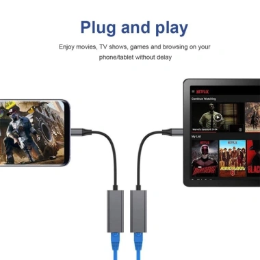 Bộ chuyển đổi Ethernet USB-C 1.000Mbps Gigabit sang RJ45 cho MacBook Laptop PC – 86.900₫