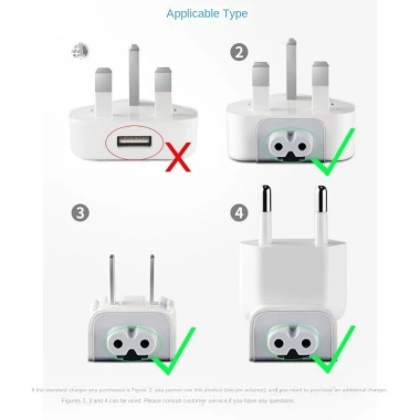 Bộ chuyển đổi EU UK AU US cho iPad, MacBook, iPhone - Đầu vịt, 50.672₫