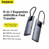 Bộ chuyển đổi HUB 6 in 1 Baseus Type C HDMI 4K 60Hz + USB-C 10Gbps, 2 USB-A 10Gbps, RJ45, PD - Giá 899.000 VND