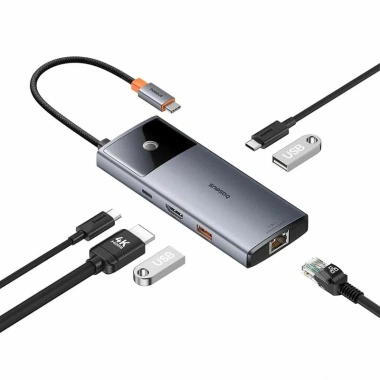 Bộ chuyển đổi HUB 6 in 1 Baseus Type C HDMI 4K 60Hz + USB-C 10Gbps, 2 USB-A 10Gbps, RJ45, PD - Giá 899.000 VND 2