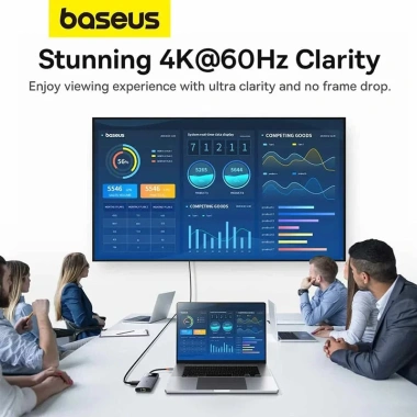 Bộ chuyển đổi HUB 6 in 1 Baseus Type C HDMI 4K 60Hz + USB-C 10Gbps, 2 USB-A 10Gbps, RJ45, PD - Giá 899.000 VND 5