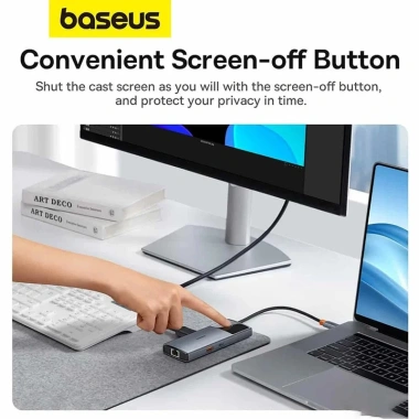 Bộ chuyển đổi HUB 6 in 1 Baseus Type C HDMI 4K 60Hz + USB-C 10Gbps, 2 USB-A 10Gbps, RJ45, PD - Giá 899.000 VND 7