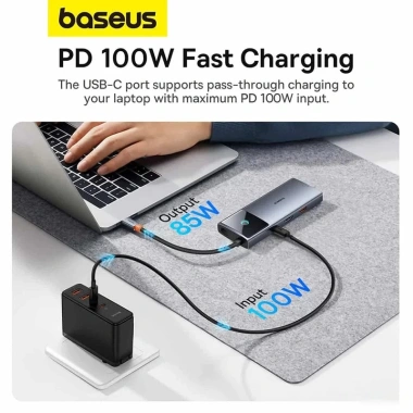 Bộ chuyển đổi HUB 6 in 1 Baseus Type C HDMI 4K 60Hz + USB-C 10Gbps, 2 USB-A 10Gbps, RJ45, PD - Giá 899.000 VND 8