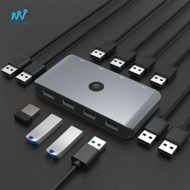 Bộ chuyển đổi KVM USB 2.0 Tishita 4 máy tính - chia sẻ 4 USB, Linux, giá 606.100đ 5