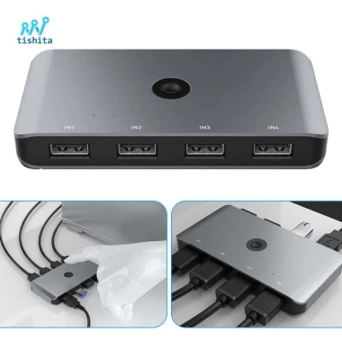 Bộ chuyển đổi KVM USB 2.0 Tishita 4 máy tính - chia sẻ 4 USB, Linux, giá 606.100đ 7