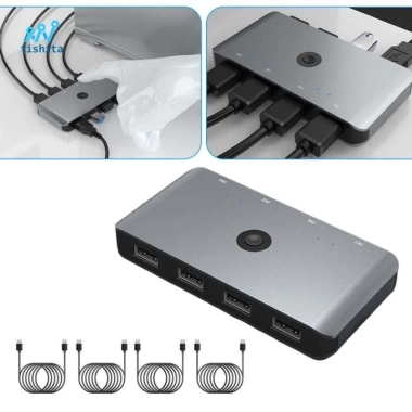 Bộ chuyển đổi KVM USB 2.0 Tishita 4 máy tính - chia sẻ 4 USB, Linux, giá 606.100đ 8