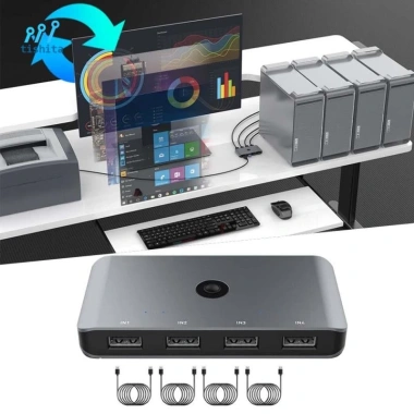 Bộ chuyển đổi KVM USB 2.0 Tishita 4 máy tính - chia sẻ 4 USB, Linux, giá 606.100đ 9