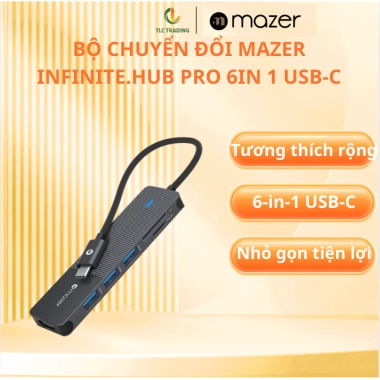 Bộ Chuyển Đổi Mazer Infinite.HUB Pro 6-in-1 USB-C đa cổng tốc độ cao, 862.500₫