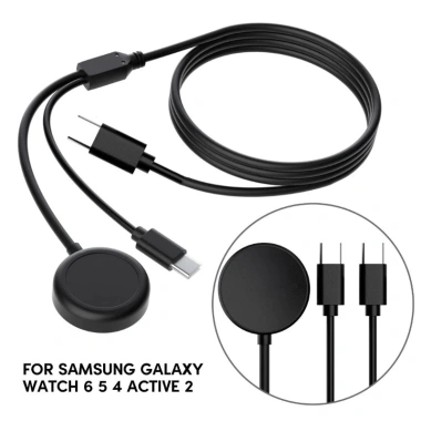 Bộ chuyển đổi nguồn 2 trong 1 cho Galaxy Watch6 4 5 Active 2 - Cáp sạc nhanh, dây dock, đế trạm 129.605 VND