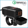 Bộ chuyển đổi nguồn sạc USB kép Auleset Motorcycle QC3.0 sạc nhanh có vôn kế - 379.915₫