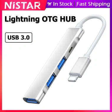 Bộ chuyển đổi NiSTAR Lightning‑C sang USB 3.0/2.0 HUB 4 trong1, sạc nhanh, hỗ trợ iPhone 15‑12, HUAWEI Mate 60/50 – 96.800₫