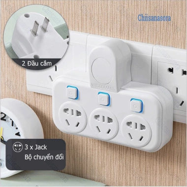 Bộ chuyển đổi ổ cắm 2 chân - Phích cắm đa năng, nhiều USB và LED, chỉ 98.000₫ 5