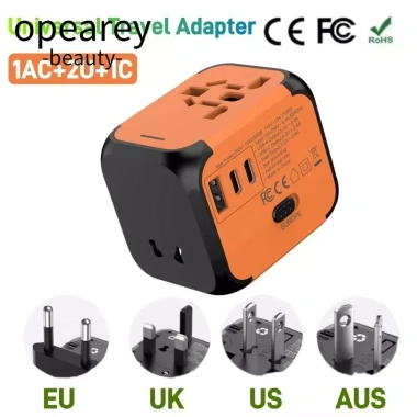 Bộ chuyển đổi phích cắm du lịch đa năng OPEAREY - 4 chuẩn EU Anh Mỹ AU + 2 cổng USB-C sạc nhanh, 1 trong 1