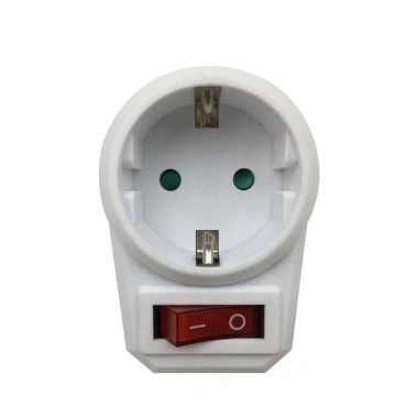 Bộ chuyển đổi phích cắm nguồn 1-1 EU có công tắc Du lịch an toàn, tiện lợi 6