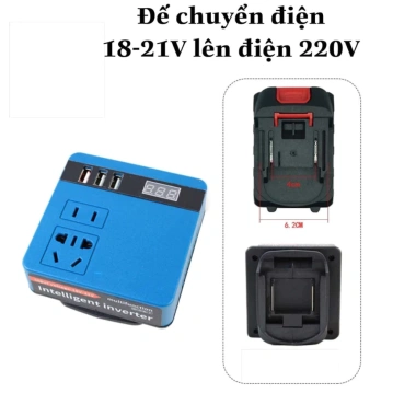 Bộ chuyển đổi pin 18V-21V lên 220V cho Makita 4cm, 220W, giá ưu đãi 170.623 VND