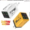 Bộ chuyển đổi sạc siêu nhanh 240W Mech Wind 4USB 2Type C hỗ trợ EU US UK du lịch
