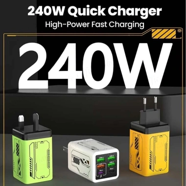 Bộ chuyển đổi sạc siêu nhanh 240W Mech Wind 4USB 2Type C hỗ trợ EU US UK du lịch