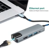 Bộ chuyển đổi USB-C 5 trong 1 Type-C sang HDMI 4K, USB3.0 & RJ45 Ethernet LAN - Giá ưu đãi 79.200 VND 5
