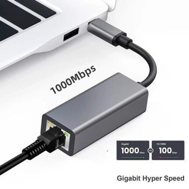 Bộ chuyển đổi USB-C sang Ethernet 1.000Mbps Gigabit RJ45 cho MacBook Laptop - Plug-and-Play 3 Bộ chuyển đổi USB-C sang Ethernet 1.000Mbps Gigabit RJ45 cho MacBook Laptop - Plug-and-Play 3