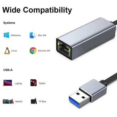 Bộ chuyển đổi USB-C sang Ethernet 1.000Mbps Gigabit RJ45 cho MacBook Laptop - Plug-and-Play 5 Bộ chuyển đổi USB-C sang Ethernet 1.000Mbps Gigabit RJ45 cho MacBook Laptop - Plug-and-Play 5