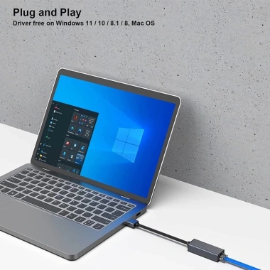 Bộ chuyển đổi USB-C sang Ethernet 1.000Mbps Gigabit RJ45 cho MacBook Laptop - Plug-and-Play