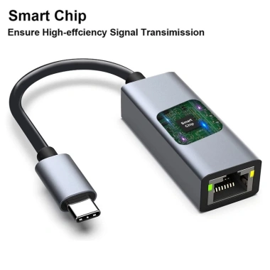 Bộ chuyển đổi USB-C sang Ethernet 1.000Mbps Gigabit RJ45 cho MacBook Laptop - Plug-and-Play