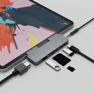 Bộ chuyển đổi USB C Tishita 7 trong 1 hỗ trợ 4K HDMI, USB 3.0, SD, chỉ 711.700₫