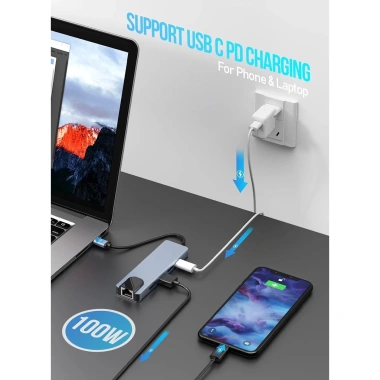 Bộ chuyển đổi USB HUB 8 trong 1 Thunderbolt 3 Type-C: Tốc độ 40Gbps, 4K HDMI, USB-C PD, giảm giá 482.600 VNĐ 4
