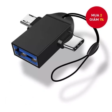 Bộ chuyển đổi USB sang Type C 2 trong 1: Sạc và truyền dữ liệu cho Laptop PC
