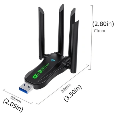 Bộ chuyển đổi USB WiFi6 FUHUIOT AX900 4 ăng-ten 900Mbps Dual-Band và Bluetooth 5.4 - Giá chỉ 175.340 VND