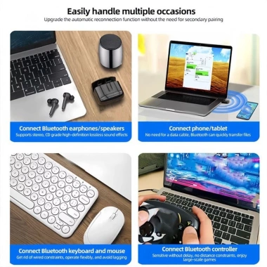 Bộ chuyển đổi USB WiFi6 FUHUIOT AX900 4 ăng-ten 900Mbps Dual-Band và Bluetooth 5.4 - Giá chỉ 175.340 VND